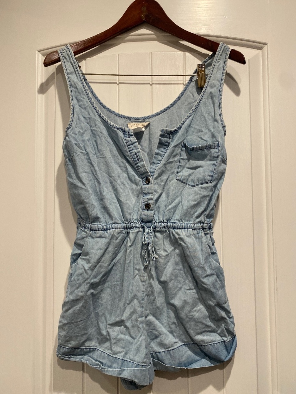 Light blue jean romper